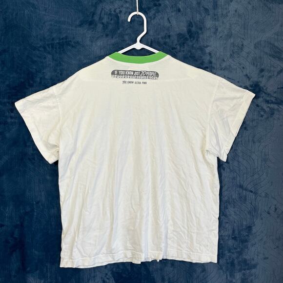 Vintage 80s Ultra Pink White green Unique Embroidered Design Baggy Woman Size 11 - Picture 4 of 8